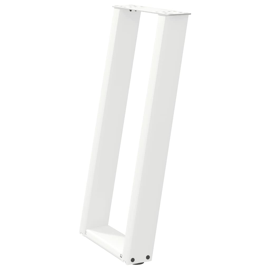 Gambe per tavolo consolle a forma di U 2 pz bianche 28x(72-73) cm in acciaio