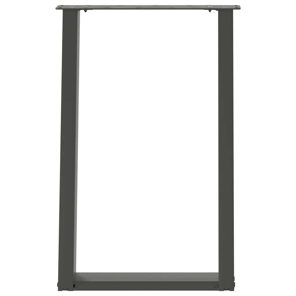 Gambe per tavolo da pranzo a forma di U 2 pz Antracite 50x(72-73) cm Acciaio