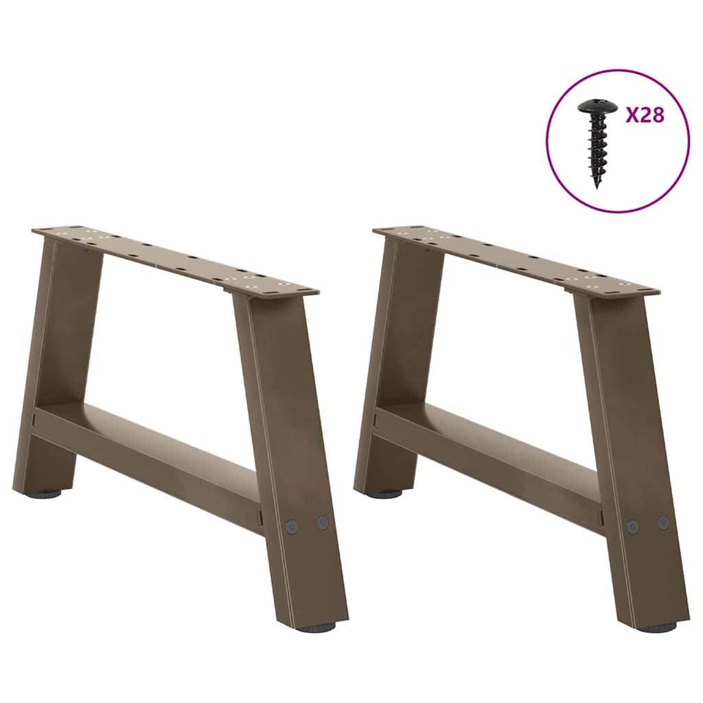 Gambe per Tavolino da Caffè a Forma di A 2 pz 60x(30-31) cm Acciaio