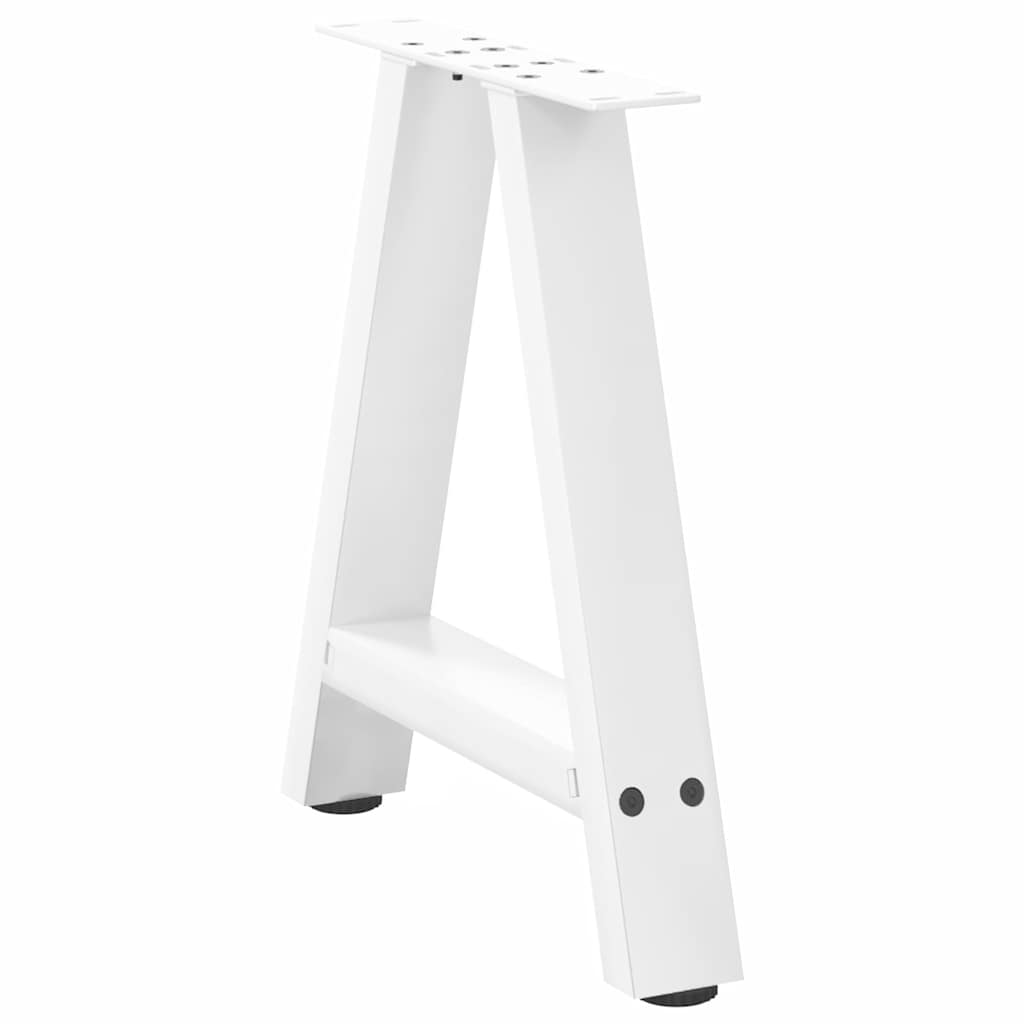 Gambe per Tavolino da Caffè a Forma di A 2 pz Bianche 50x(42-43) cm Acciaio