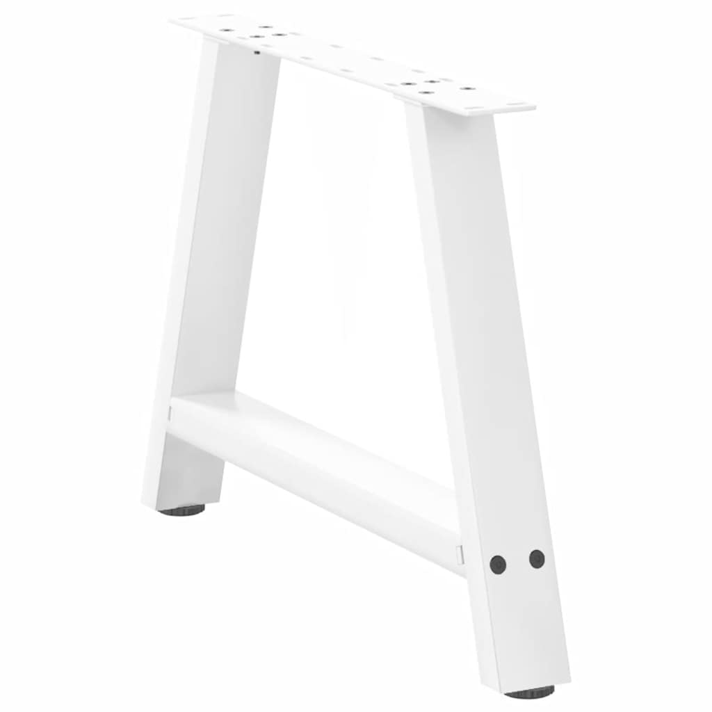 Gambe per Tavolino da Caffè a Forma di A 2 pz Bianche 70x(42-43) cm Acciaio