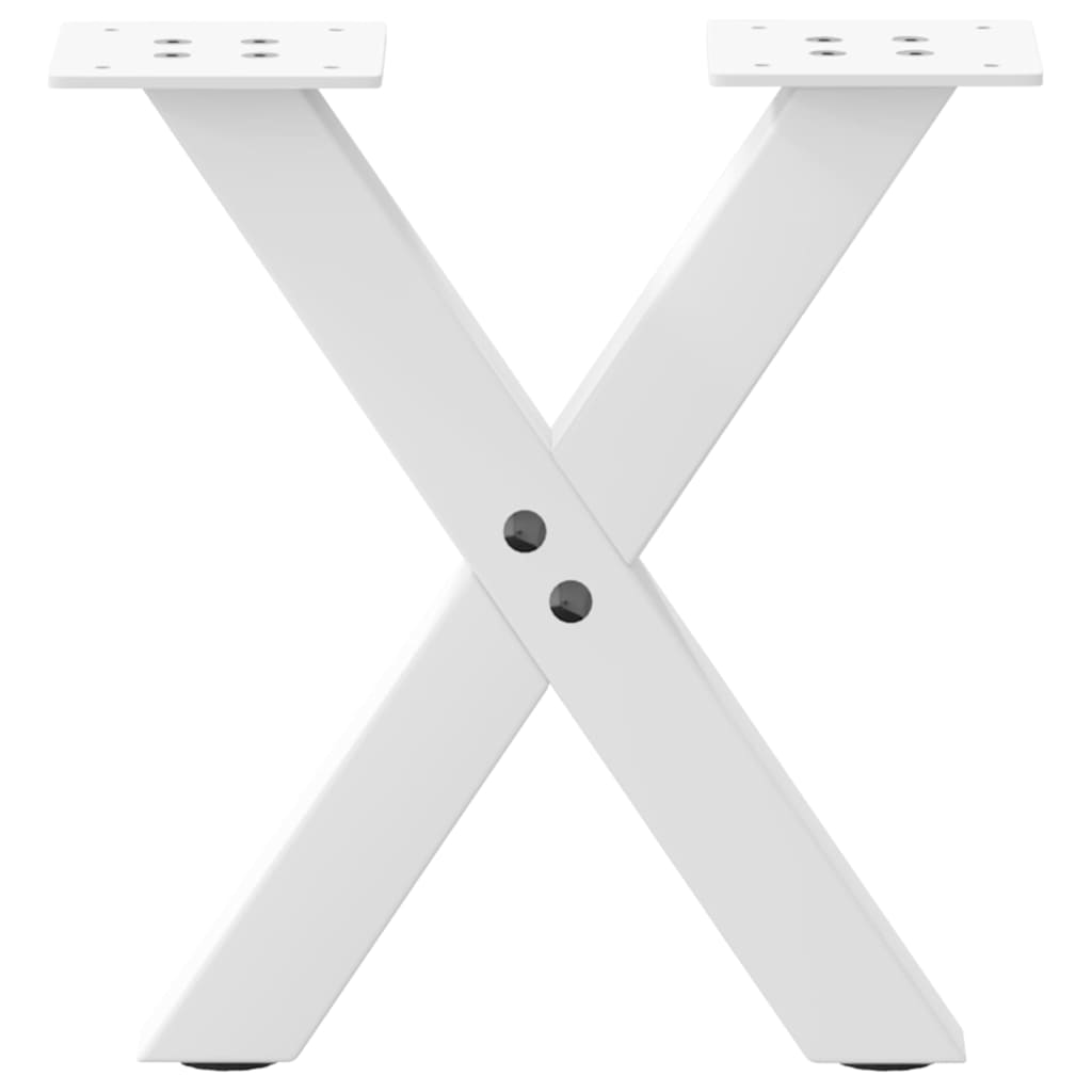 Gambe per Tavolino da Caffè a Forma di X 2 pz Bianche 37x(30-31) cm Acciaio