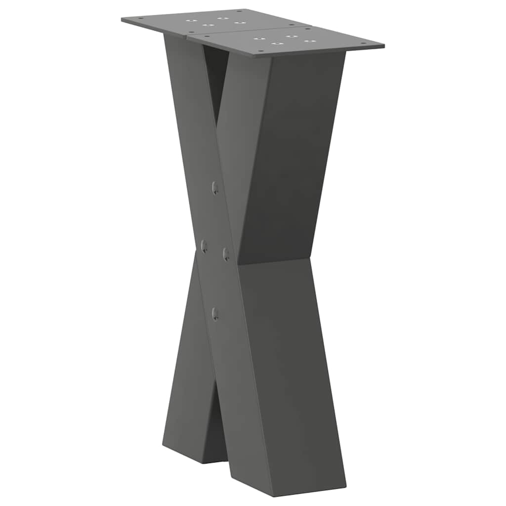 Gambe per Tavolino da Caffè a Forma di X 2 pz Antracite 38x(42-43) cm Acciaio
