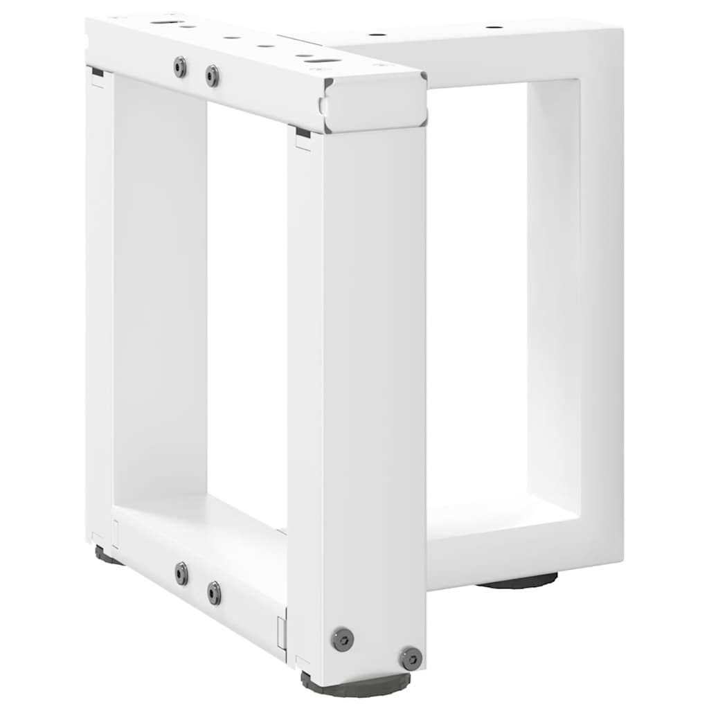 Gambe per Tavolino da Caffè a Forma di T 2 pz Bianche 30x25x(30-31) cm Acciaio