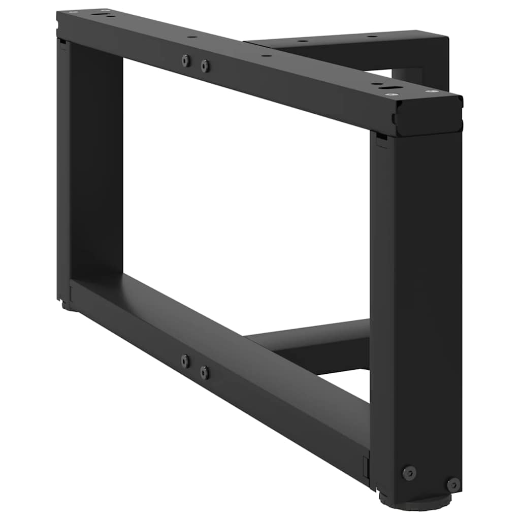 Gambe per Tavolino da Caffè a Forma di T 2 pz Nere 70x25x(30-31) cm Acciaio
