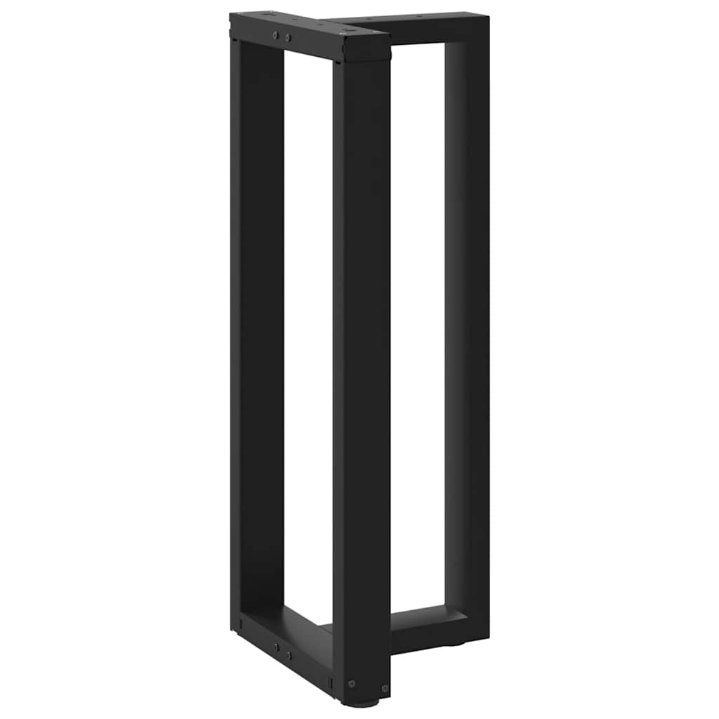 Gambe per tavolo da bar a forma di T 2 pz nere 50x35x(100-101) cm in acciaio
