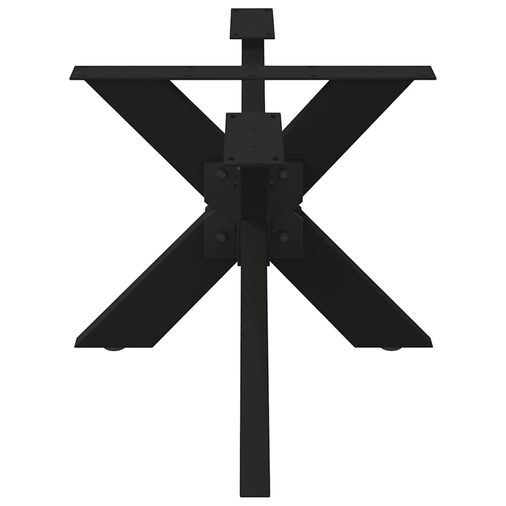 Gamba per tavolino da caffè a forma di ragno nera 98x58x(42-43) cm in acciaio
