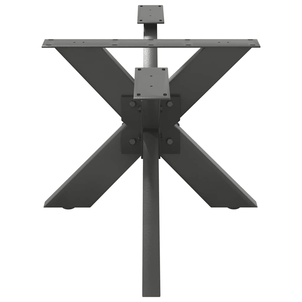 Gamba per tavolino da caffè a forma di ragno antracite 98x58x(42-43) cm in acciaio
