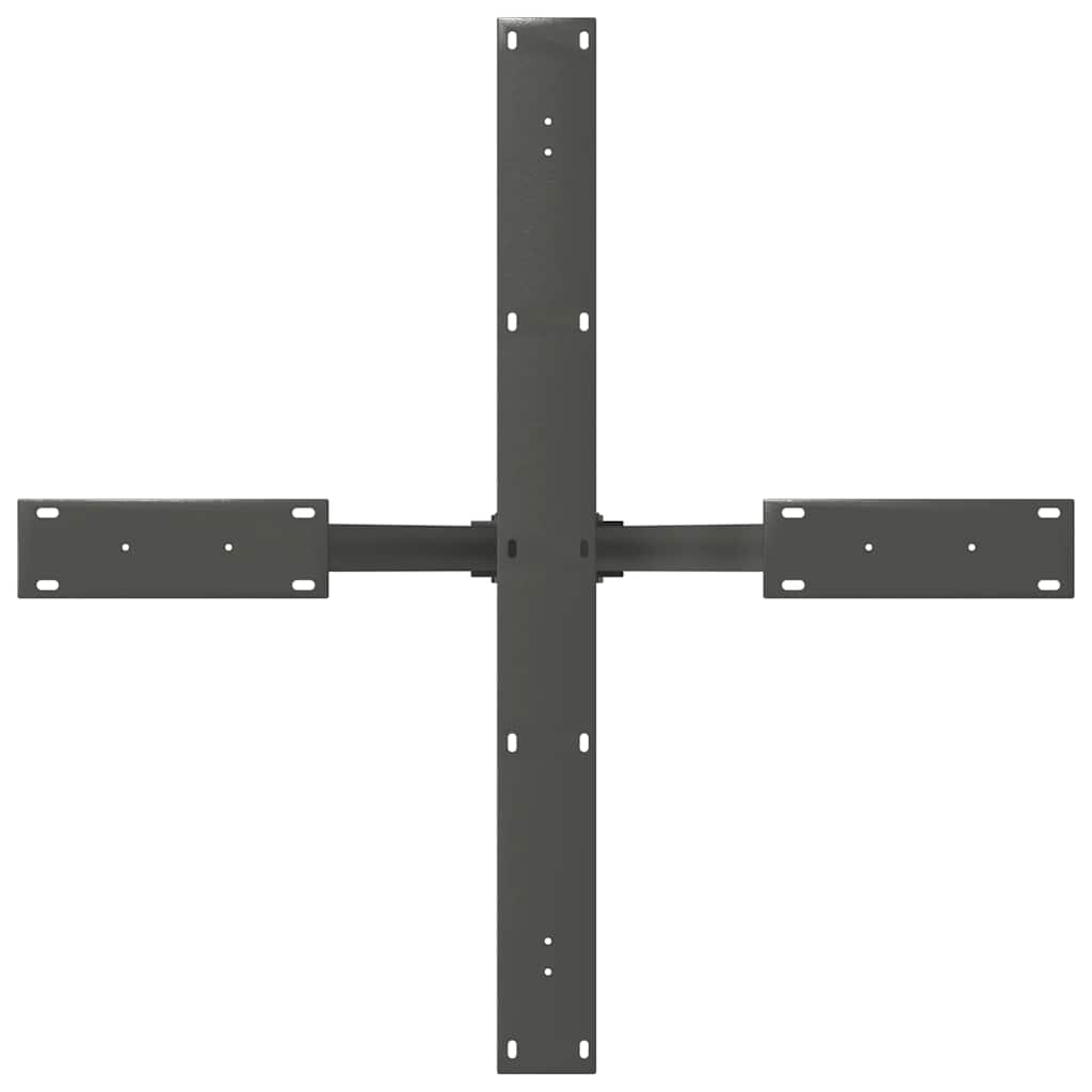 Gamba per Tavolo da Pranzo a Forma di Ragno Antracite 85x85x(72-73) cm Acciaio