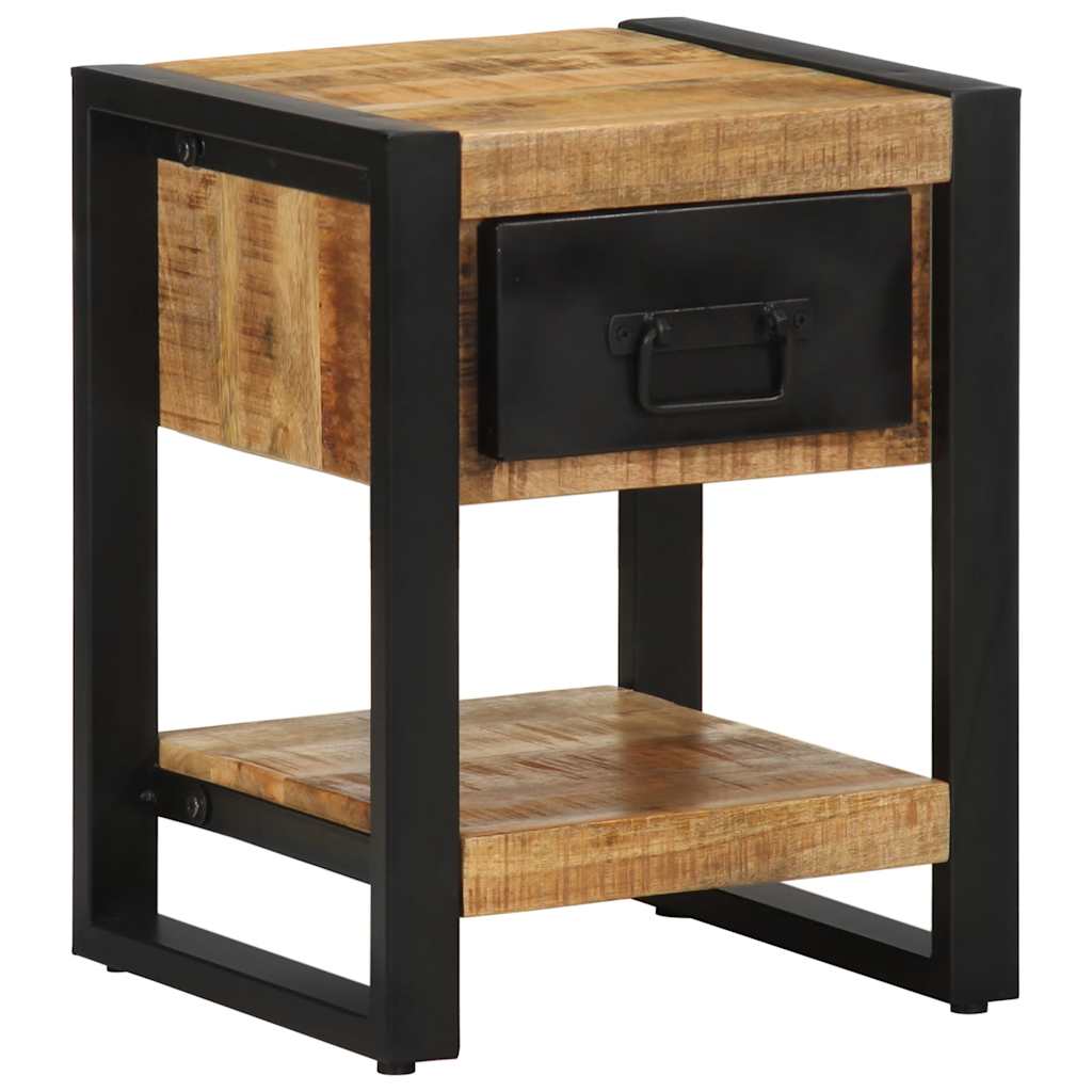 Comodini 2 pz in Legno Massello di Mango Grezzo