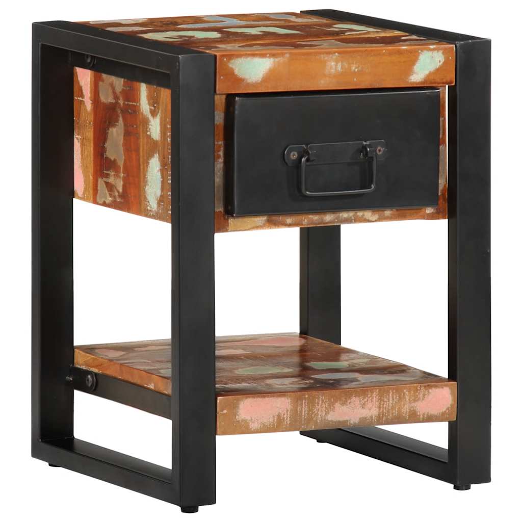 Comodini 2 pz Multicolore in Legno Massello di Mango Grezzo