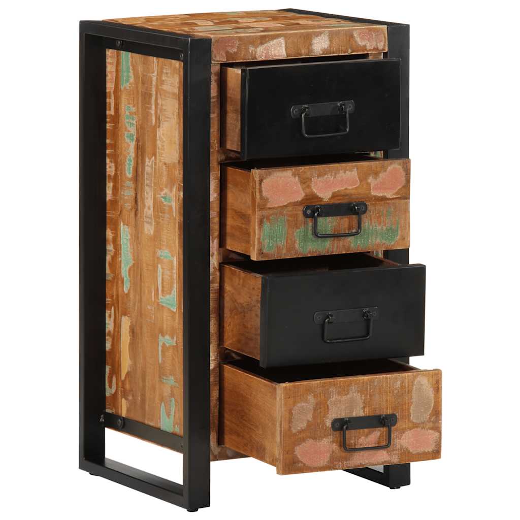 Cassettiera Multicolore 40x40x75 cm Legno Massello di Recupero