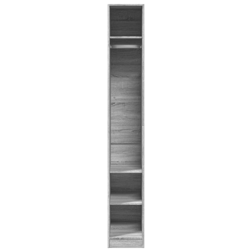 Armadio Grigio Sonoma 30x50x200 cm in Legno Multistrato