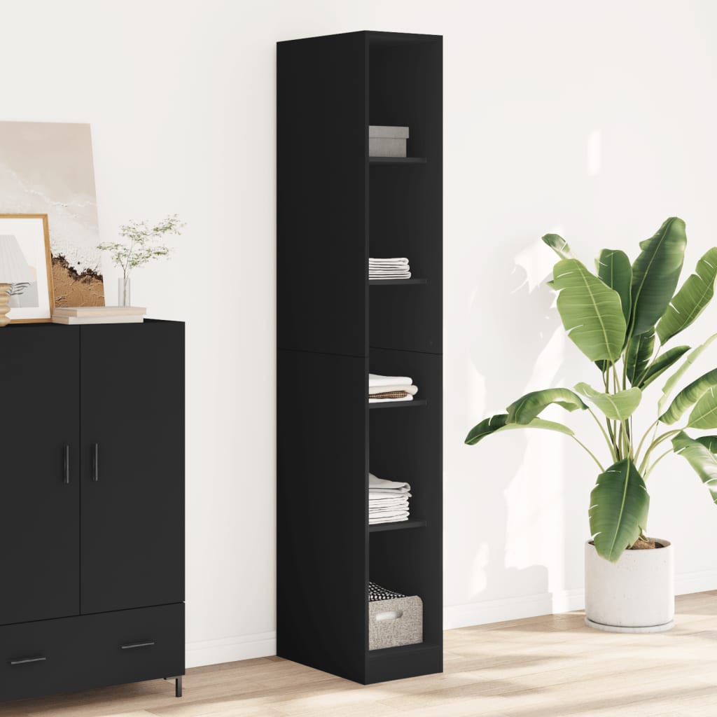 Armadio Nero 30x50x200 cm in Legno tecnico