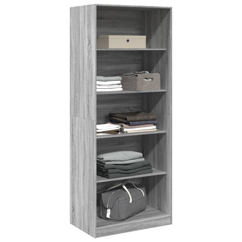 Armadio Grigio Sonoma 80x50x200 cm in Legno tecnico