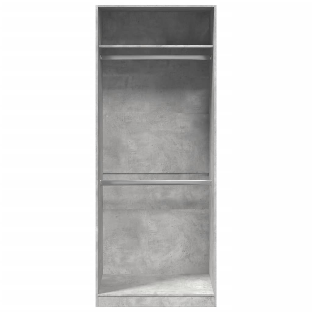 Armadio Grigio Cemento 80x50x200 cm in Legno Multistrato