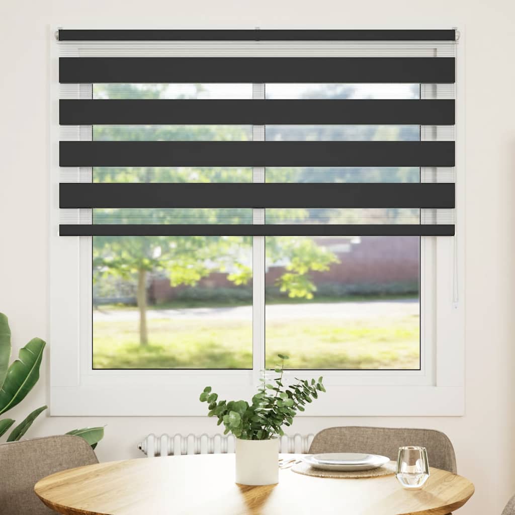 Tenda a Rullo Zebra Nero Larghezza Tessuto 135,9 cm Poliestere