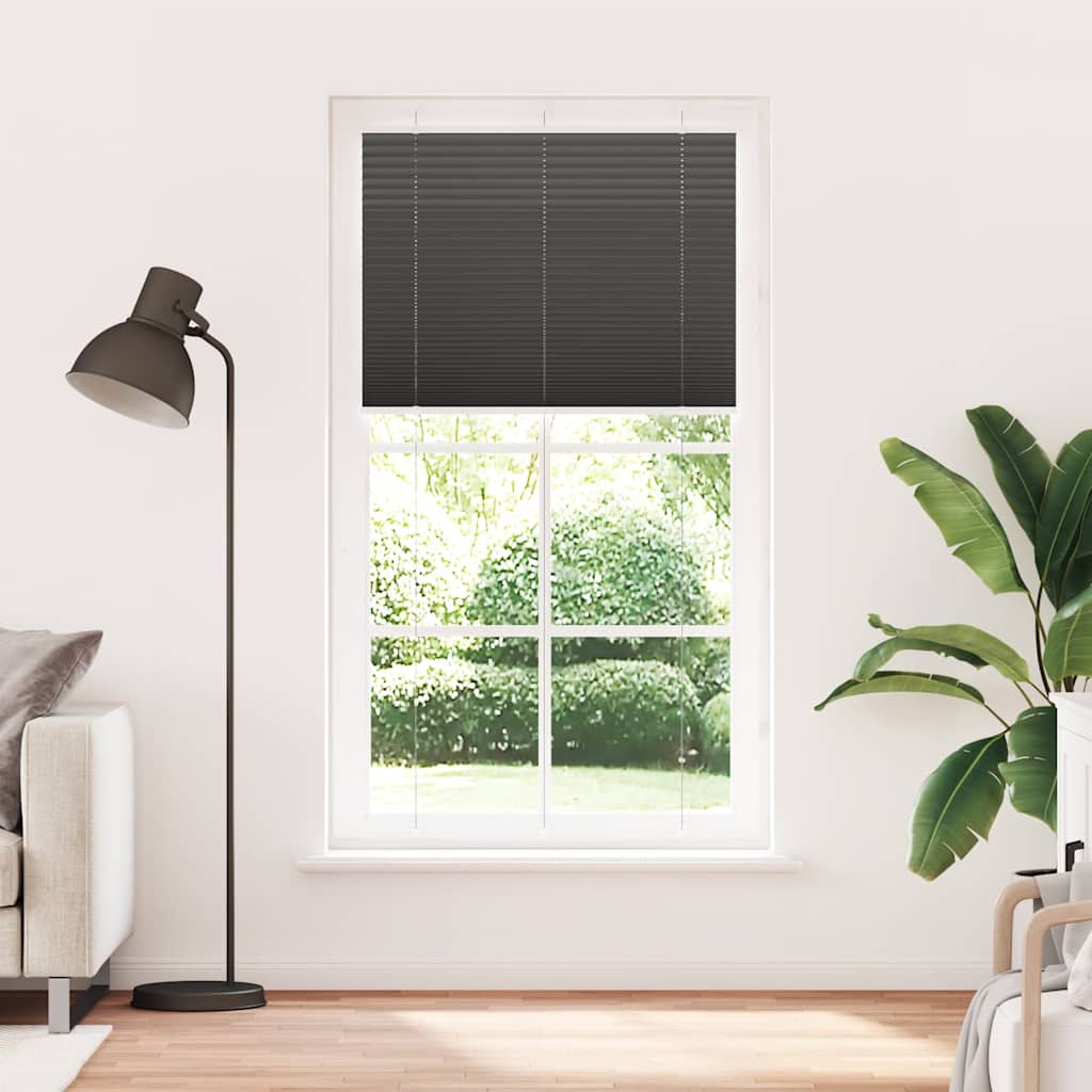 Tenda Plissettata Nera 105x200 cm Larghezza Tessuto 104,4 cm