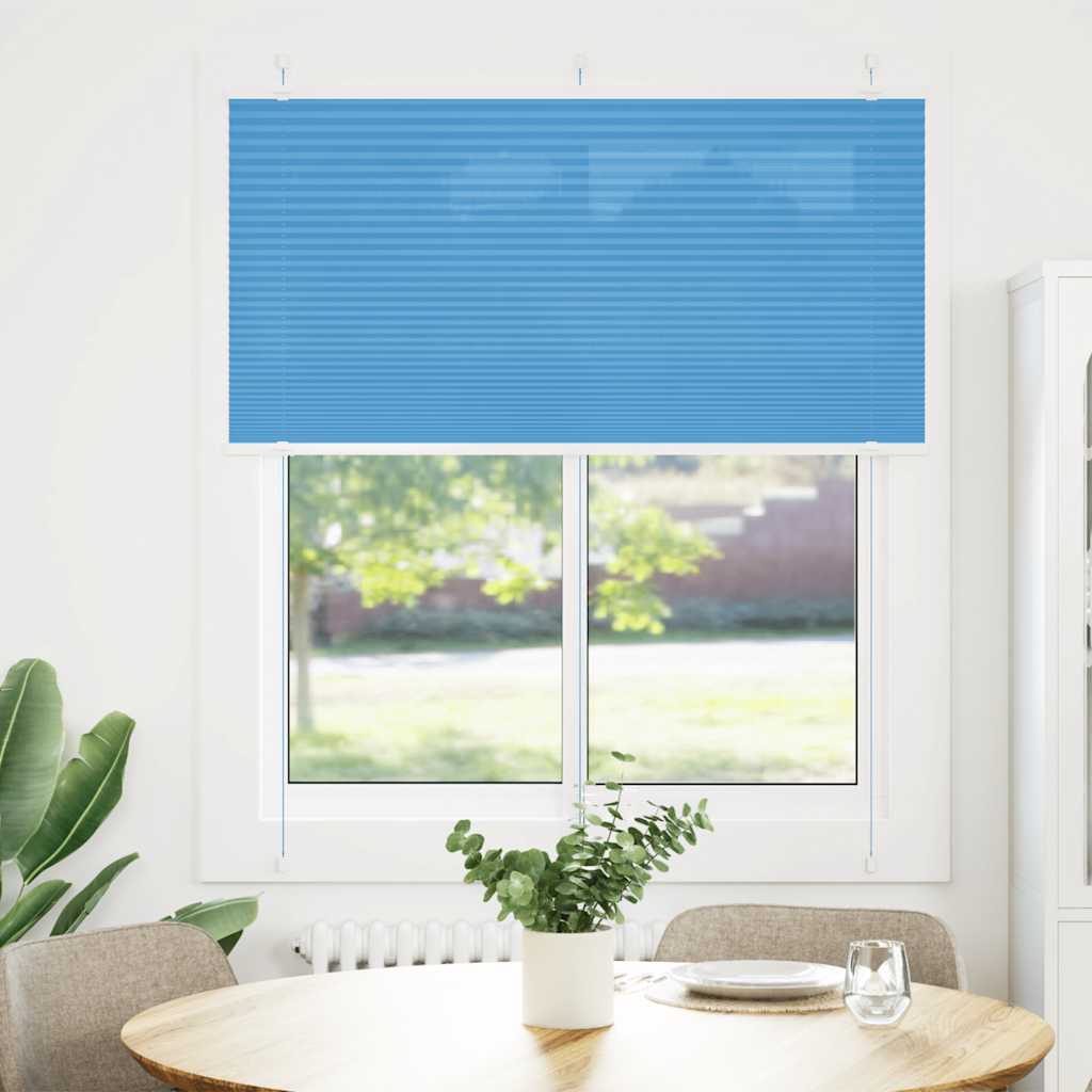 Tenda Plissettata Blu 120x100 cm Larghezza Tessuto 119,4 cm