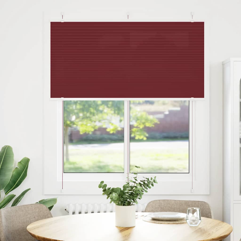 Tenda Plissettata Rosso Bordeaux 115x100 cm Larghezza Tessuto