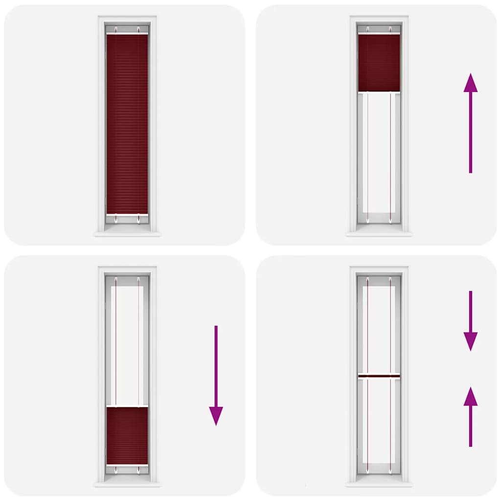 Tenda Plissettata Rosso Bordeaux 50x200 cm Larghezza Tessuto