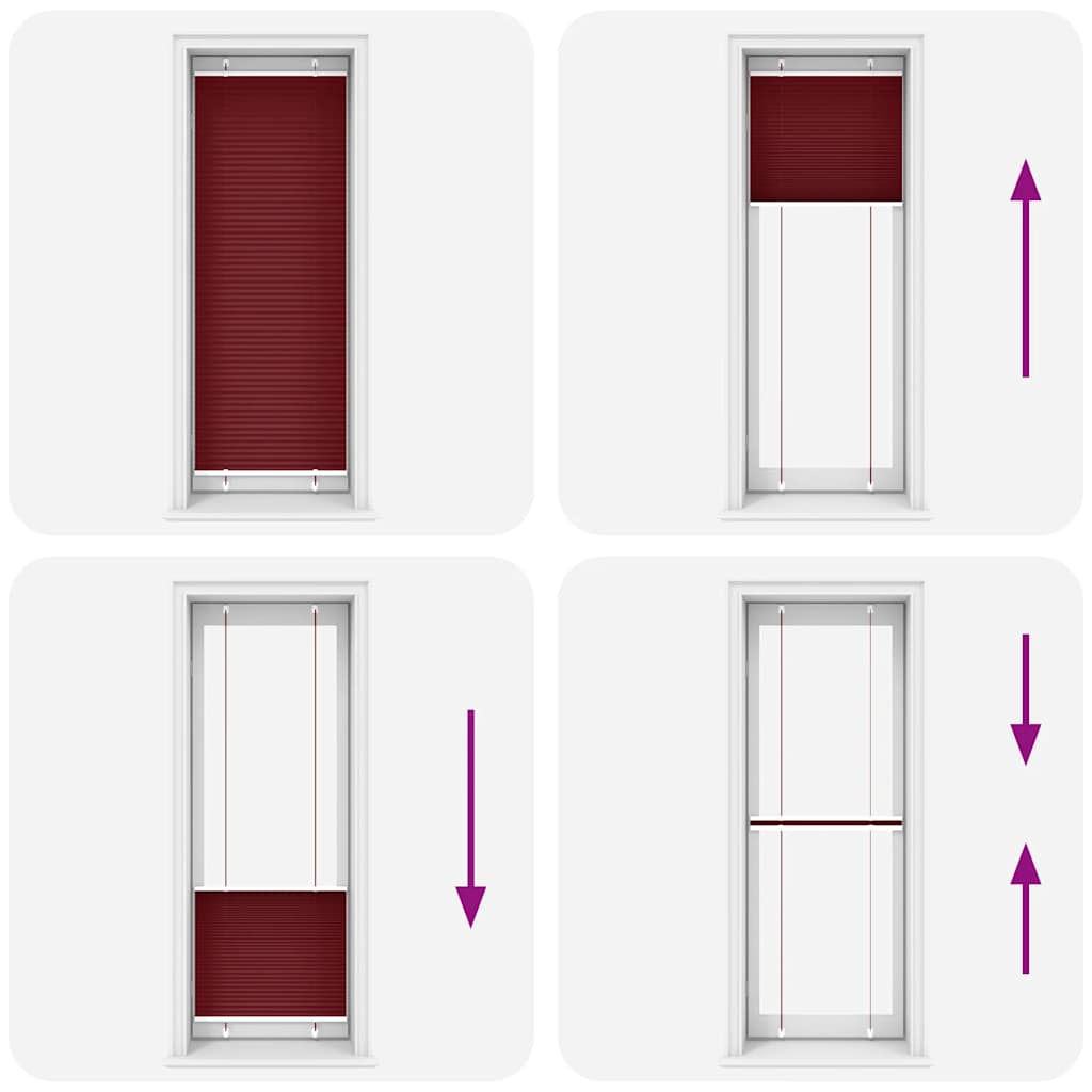 Tenda Plissettata Rosso Bordeaux 80x200 cm Larghezza Tessuto