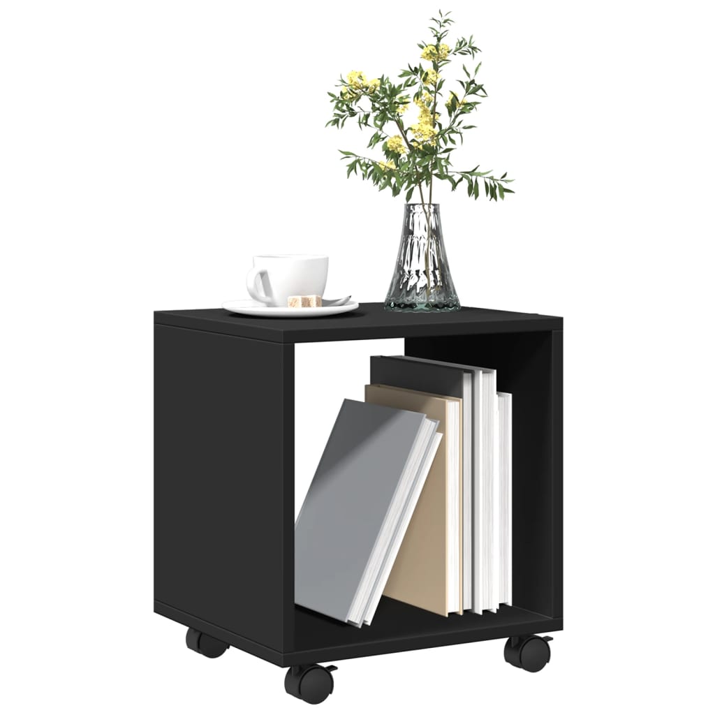 Mobiletto con Ruote Nero 37x33x42,5 cm in Truciolato