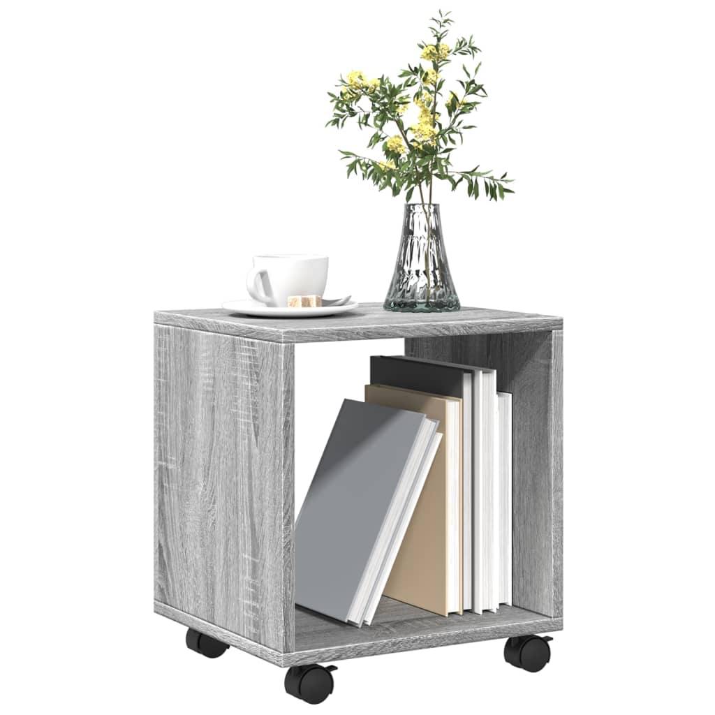 Mobiletto con Ruote Grigio Sonoma 37x33x42,5 cm in Truciolato