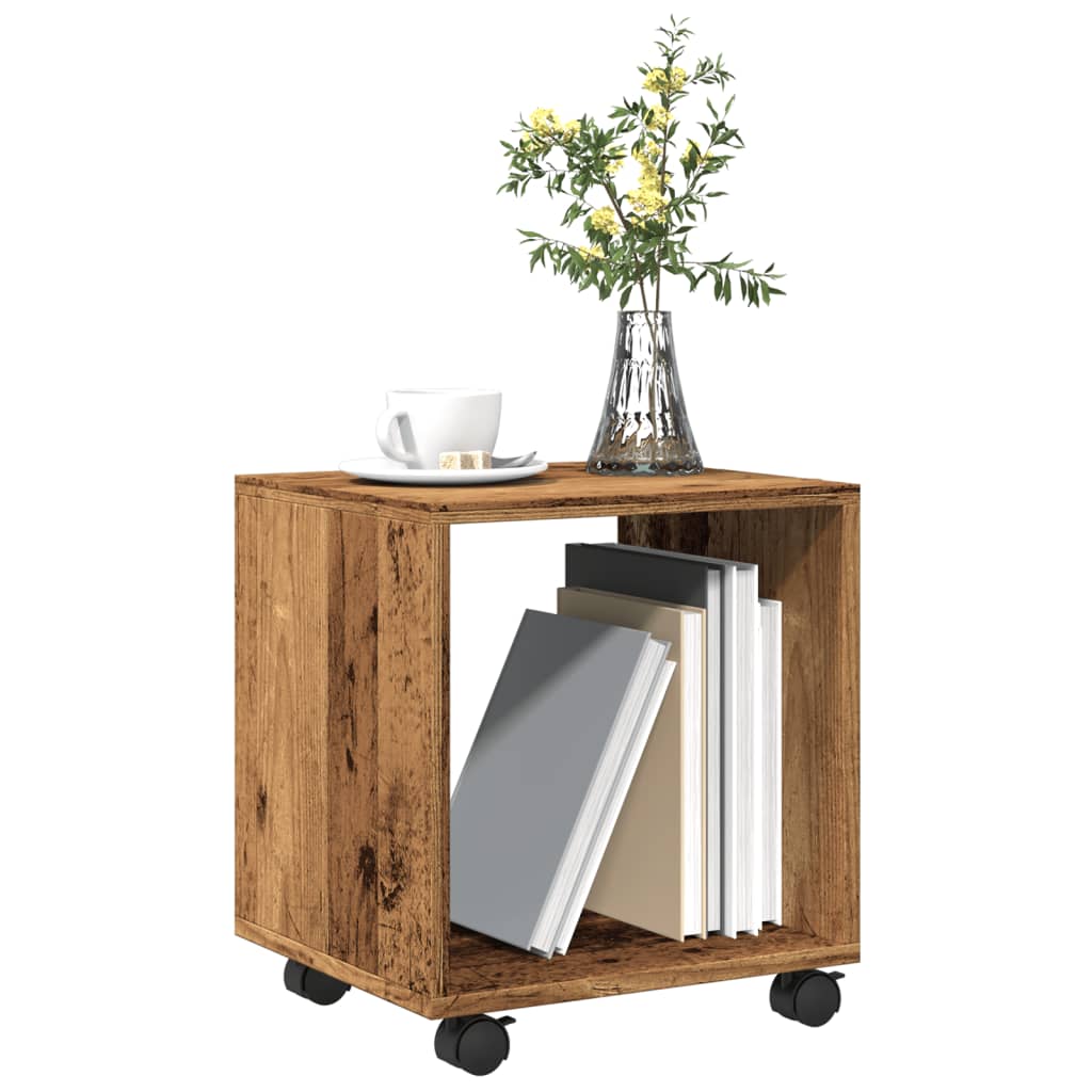 Mobiletto con Ruote Legno Antico 37x33x42,5 cm in Truciolato