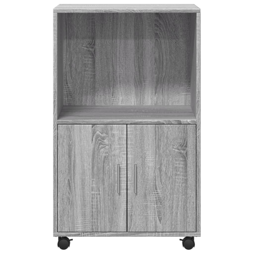 Mobiletto con Ruote Grigio Sonoma 55x40x91cm in Truciolato
