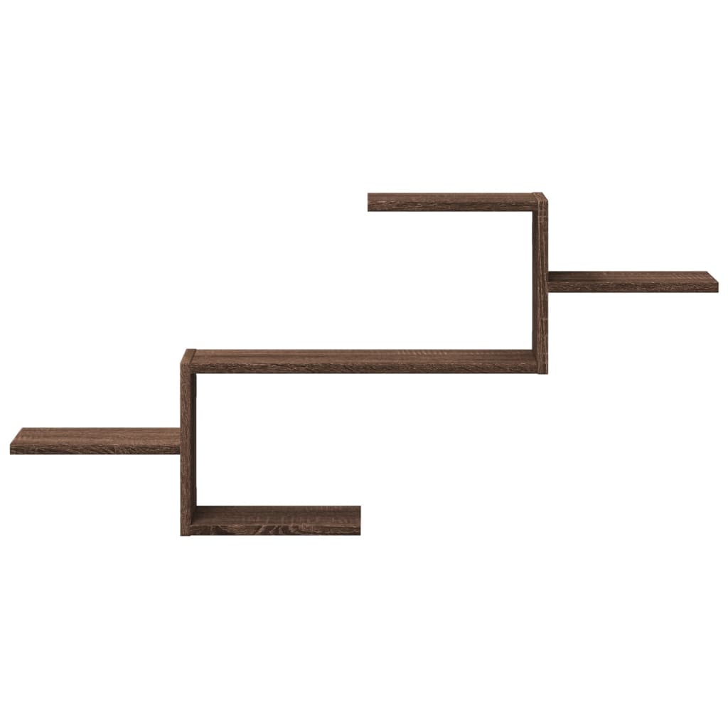 Scaffale a Parete Rovere Marrone 104x15x49 cm in Truciolato