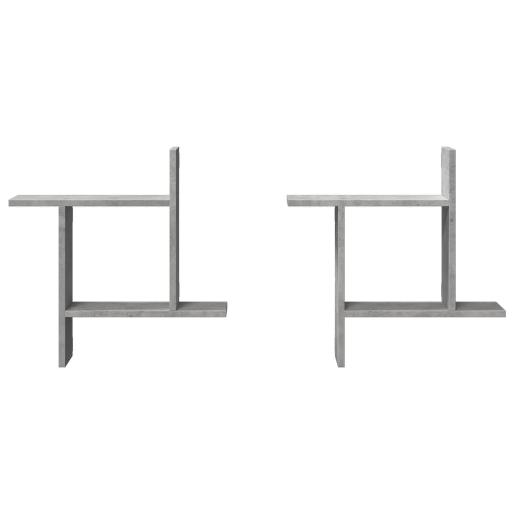 Mensole a Muro 2pz Grigio Cemento 50x12x50 cm in Truciolato