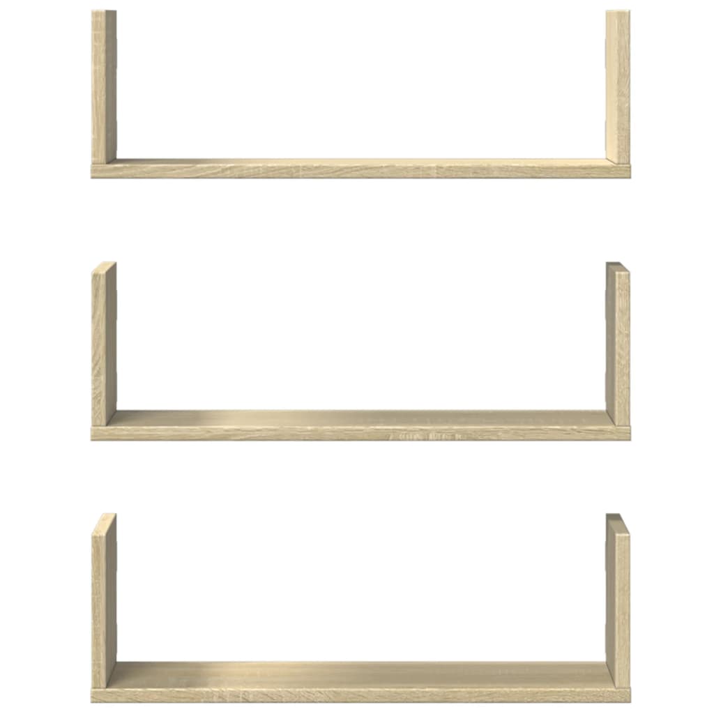 Mensole Parete 2pz Rovere Sonoma 58x18x18 cm in Truciolato