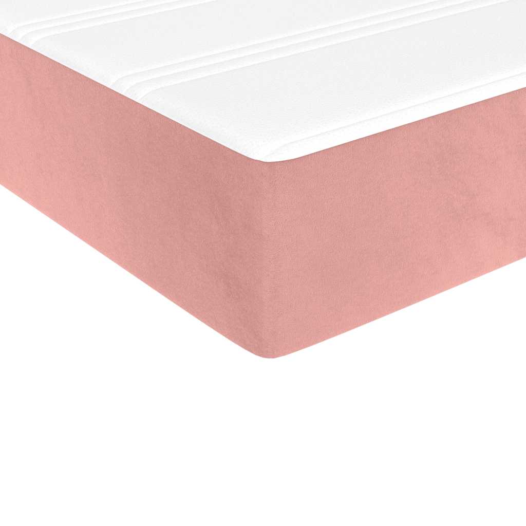 Materasso a Molle Insacchettate Rigidità Media Rosa 80x210x20 cm in Velluto