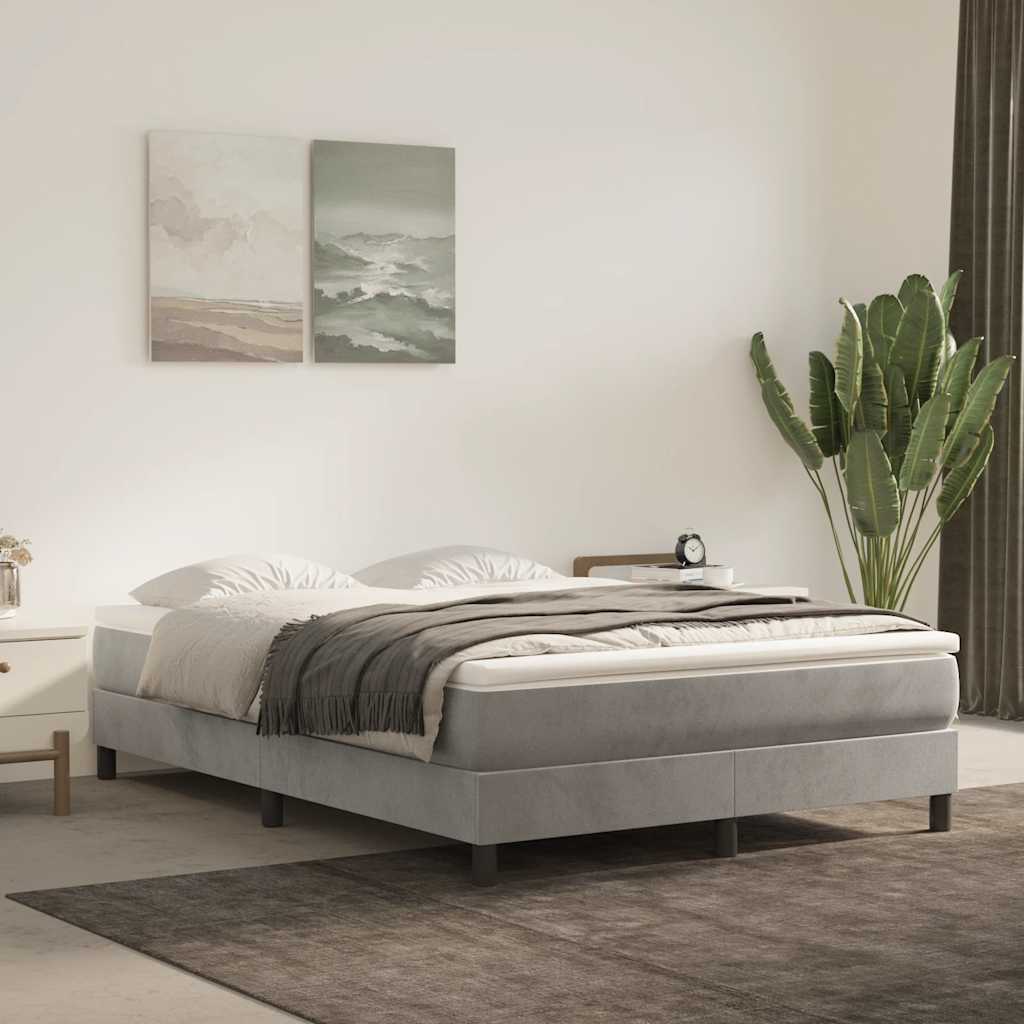 Materasso a Molle Insacchettate Rigidità Media Grigio Chiaro 140x210x20 cm in Velluto
