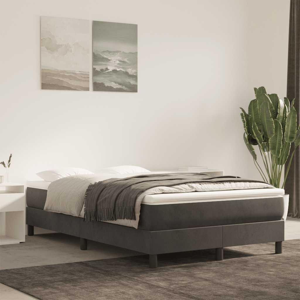Materasso a Molle Insacchettate Rigidità Media Grigio Scuro 120x220x20 cm in Velluto