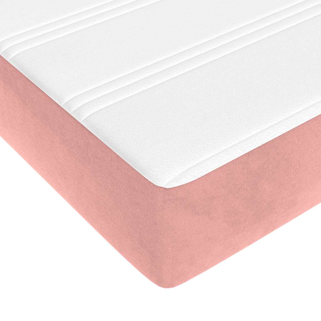 Materasso a Molle Insacchettate Rigidità Media Rosa 120x220x20 cm in Velluto