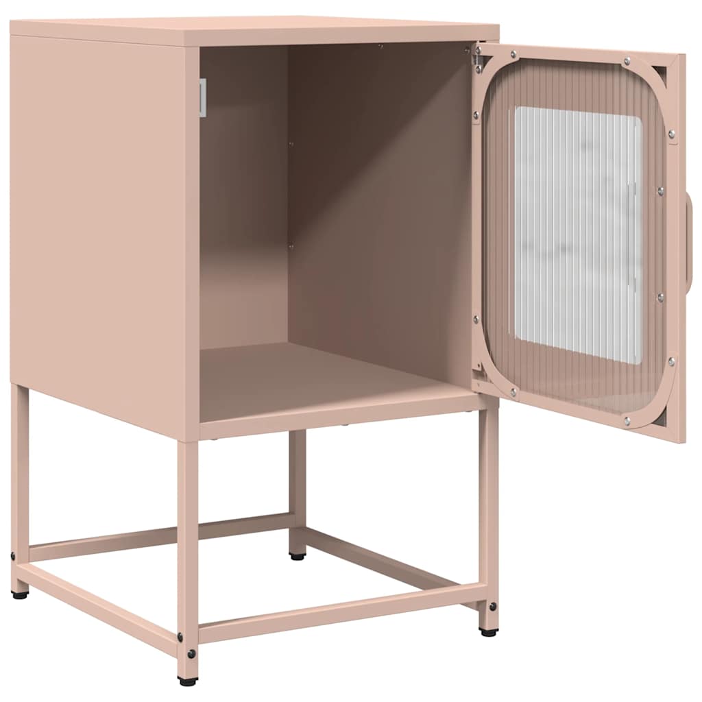 Comodino Rosa 36x39x60,5 cm in Acciaio Laminato a Freddo