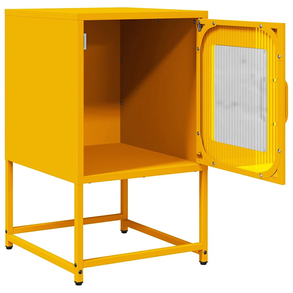 Comodino Giallo Senape 36x39x60,5 cm Acciaio Laminato a Freddo