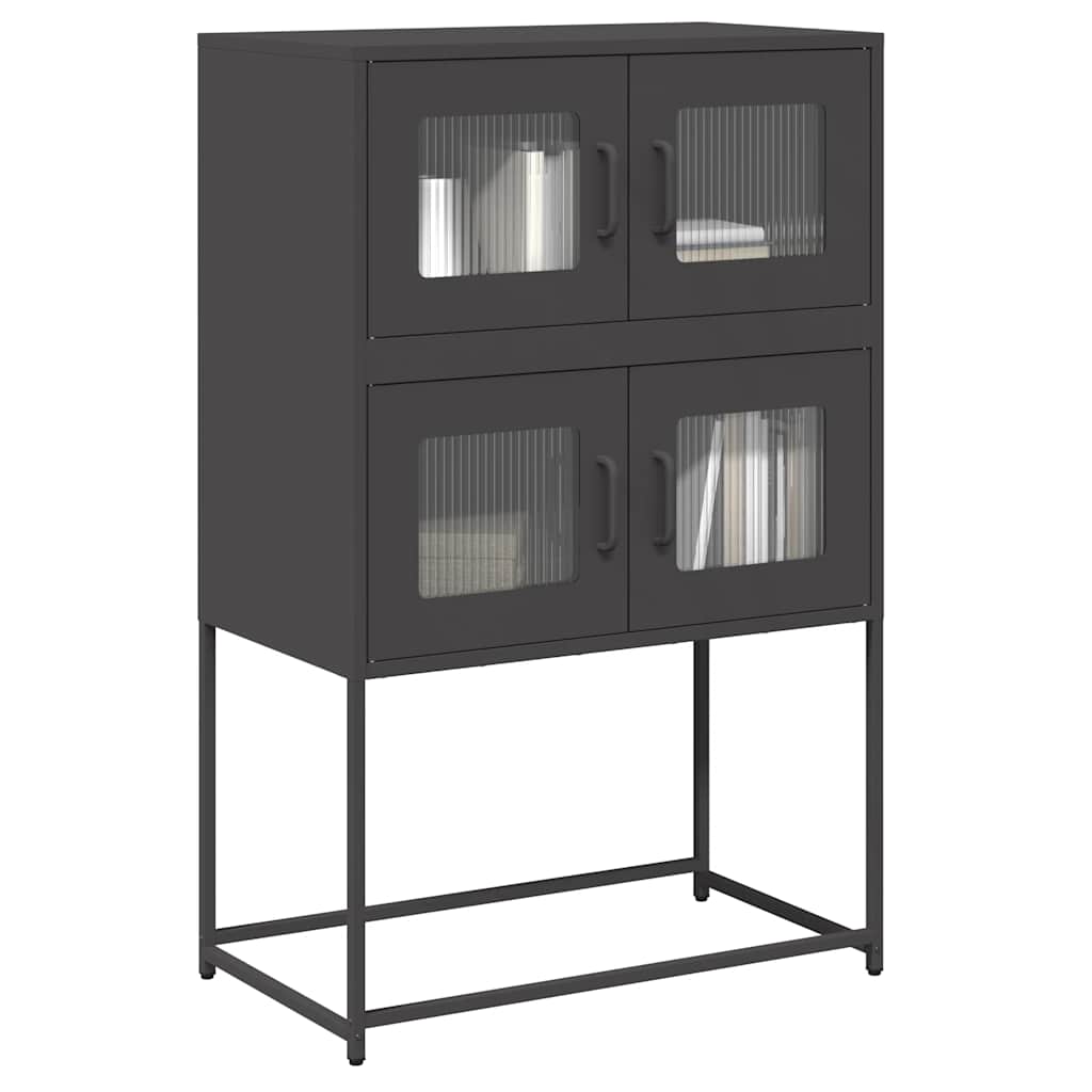Credenza Nera 68x39x107 cm in Acciaio