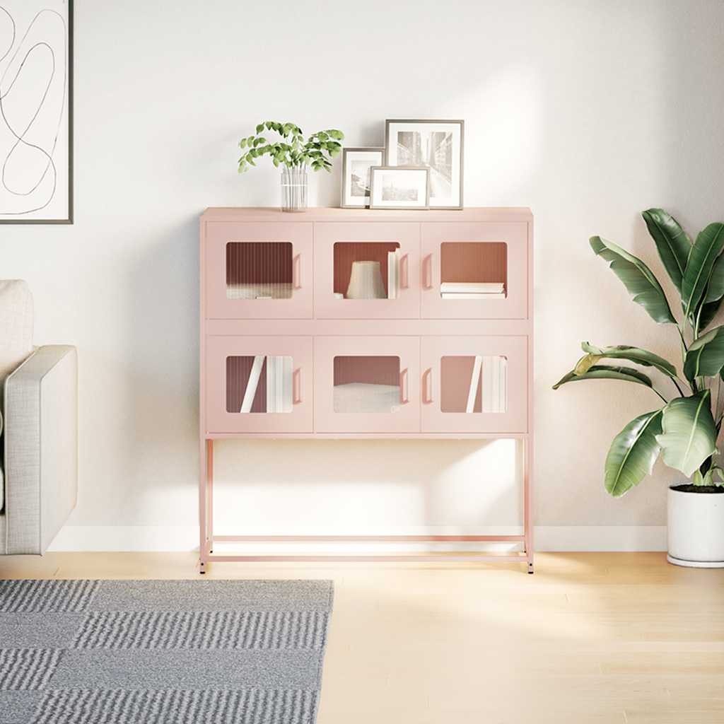 Credenza Rosa 100,5x39x107 cm in Acciaio Laminato a Freddo