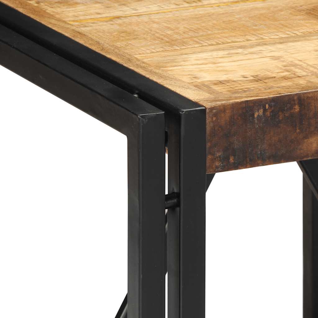 Tavolino da Salotto 40x40x35 cm Legno Massello di Mango Grezzo