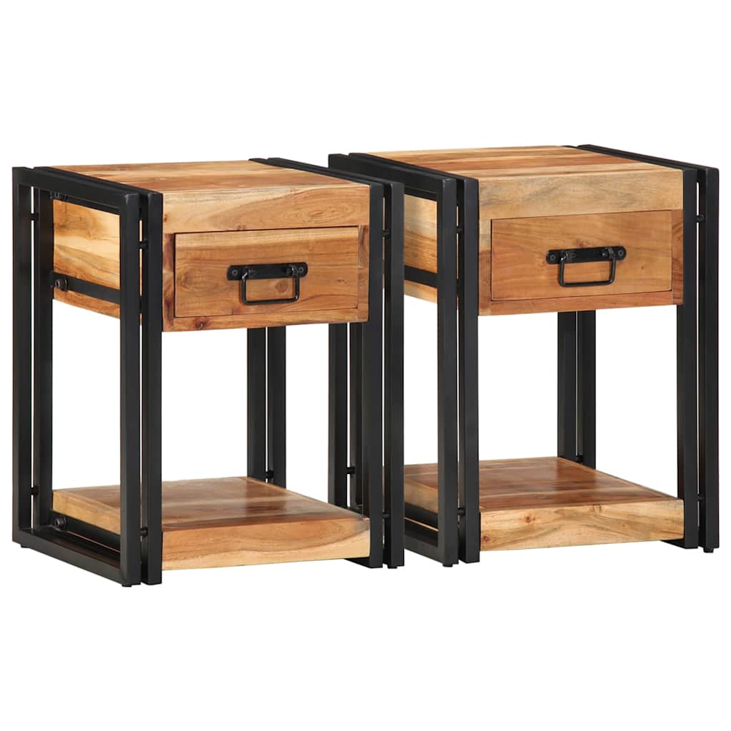 Armadio da Notte con cassetto 2 pcs Marrone 40 x 35 x 50 cm