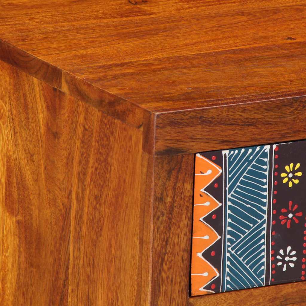 Comodini 2 pz 40x35x45 cm in Legno Massello di Acacia