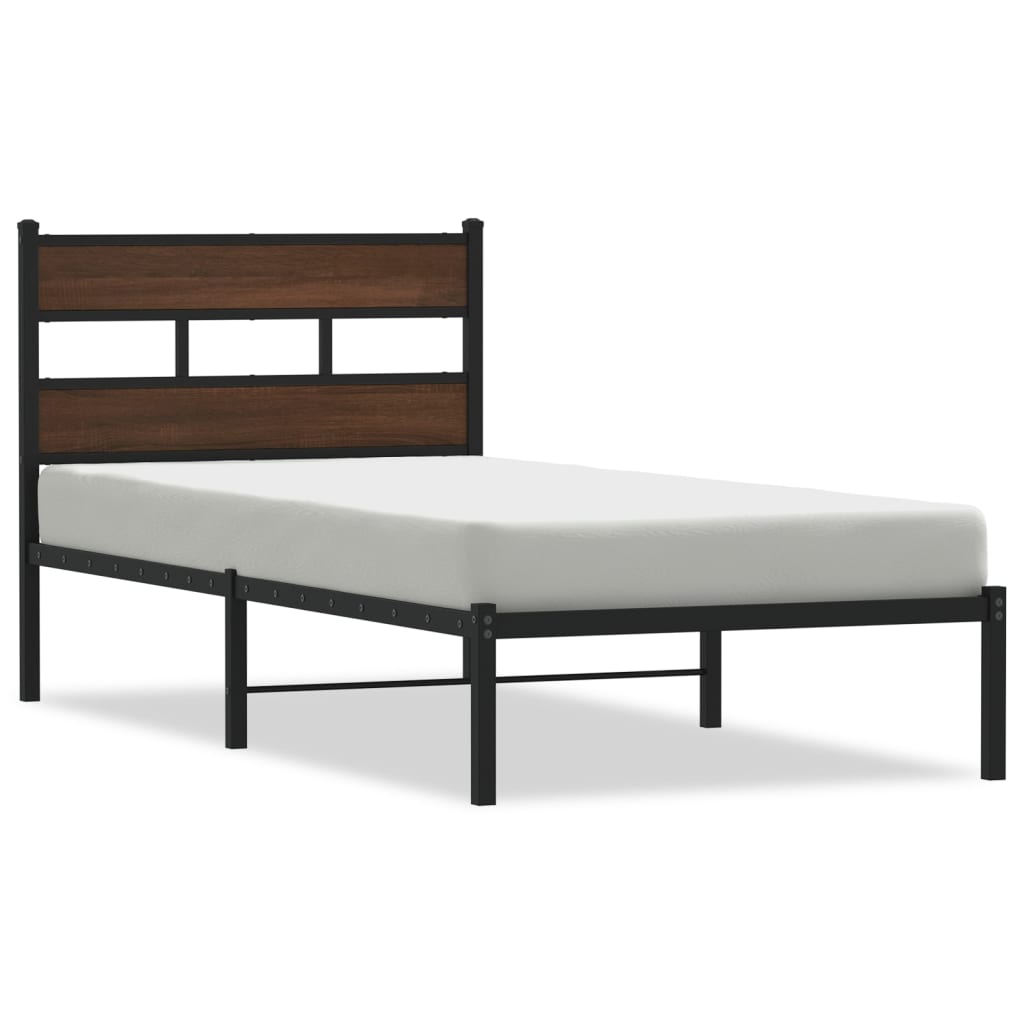 Giroletto senza Materasso con Testiera Rovere Marrone 107x203cm