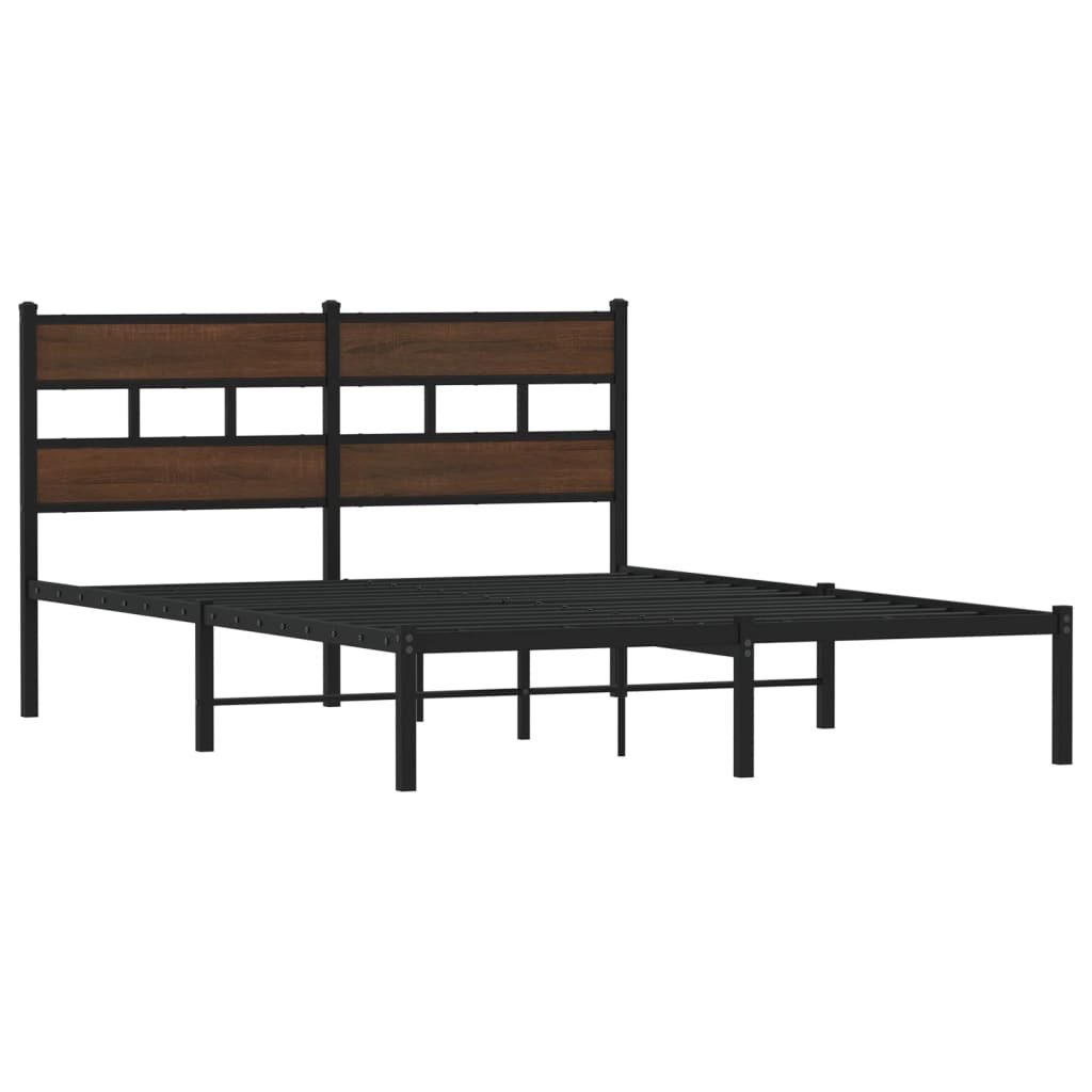 Giroletto senza Materasso con Testiera Rovere Marrone 137x190cm