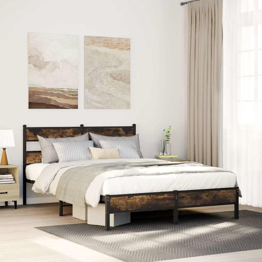 Giroletto senza Materasso con Testiera Rovere Sonoma 160x200 cm