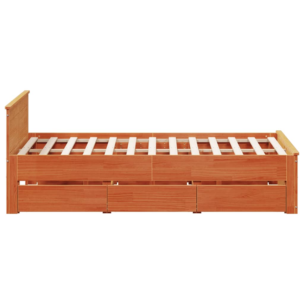 Giroletto senza Materasso con Testata Marrone Cera 150x200 Pino
