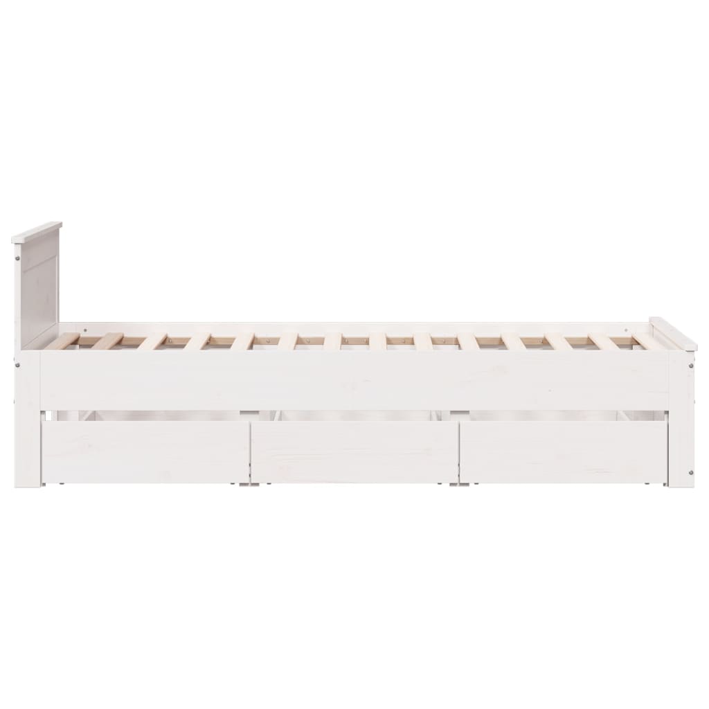 Giroletto senza Materasso con Testiera Bianco 90x200 cm Pino
