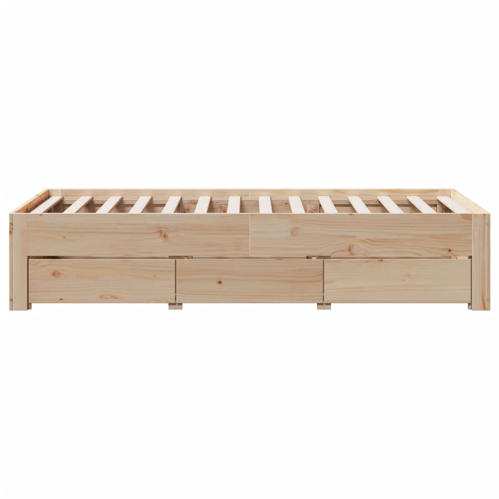 Giroletto senza Materasso con Cassetti 75x190 cm Massello Pino